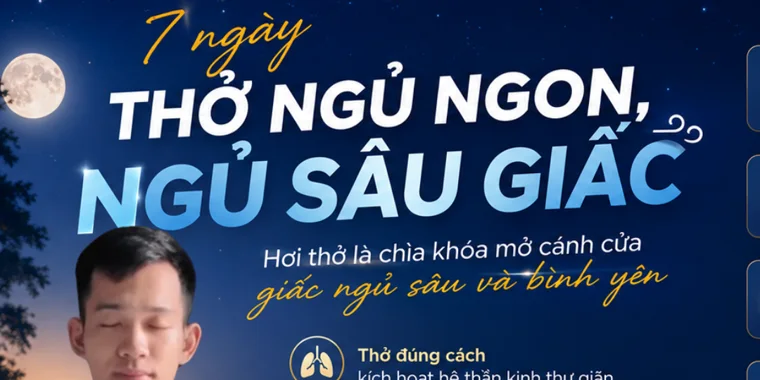 Poster khoá 7 Ngày Thở Ngủ Ngon, Ngủ Sâu Giấc